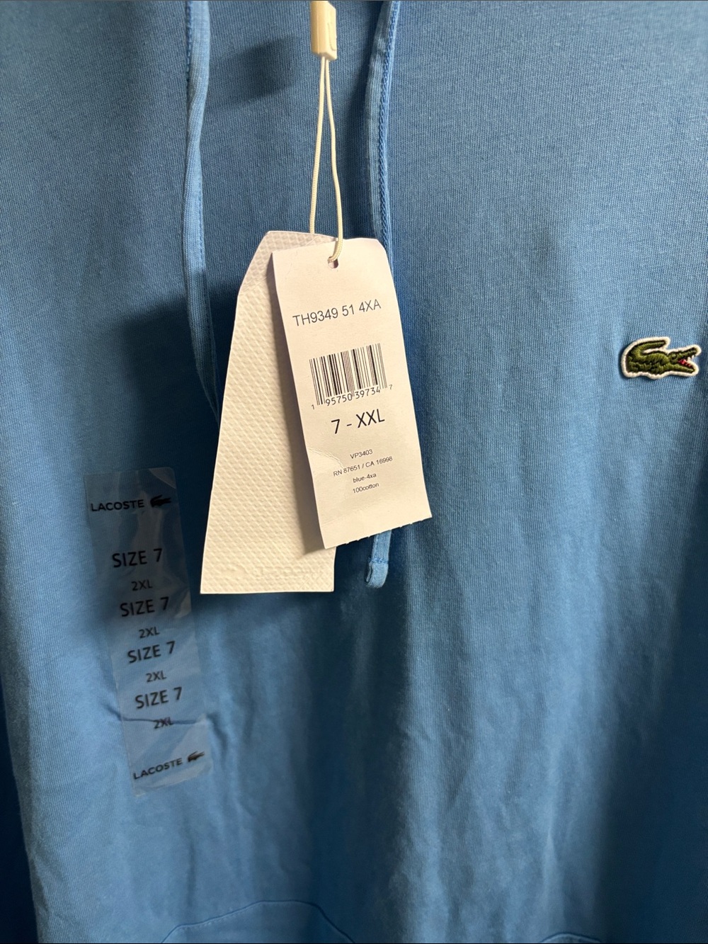 Lacoste Men’s Sky Blue Pullover Hoodie - Picture 4 of 6